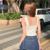 Women's Y2K Cropped with Bra Pads Summer Corset Korean Suspenders Vest Sexy Camisole Slim