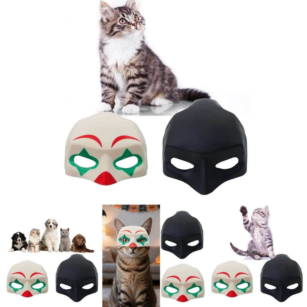 Cosplay Halloween Cat Mask With Diy Clown And Batman Design For Costume Parties And Pet Dress Up