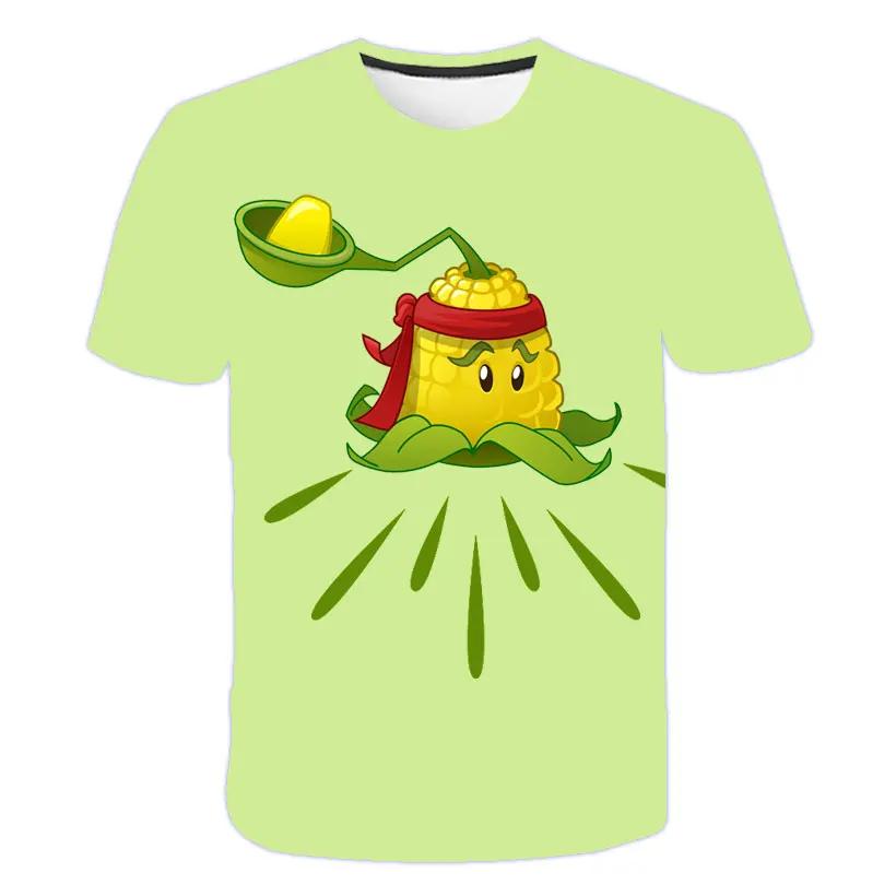 2025 MINISO Tricou Copii Mânecă Scurtă Joc Copil Plante Zombi Haine Desene Animate Copii Băiat Topuri Tricouri Tricou Băieți Mazăre Tragătoare Tricouri