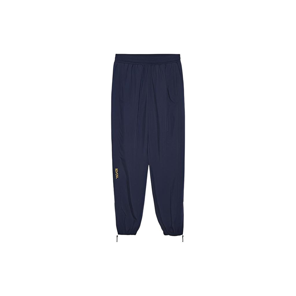 New Era Solid Color Brand Logo Print Elastic Waist Knitted Sports Pants Unisex bottoms Blue 13338705