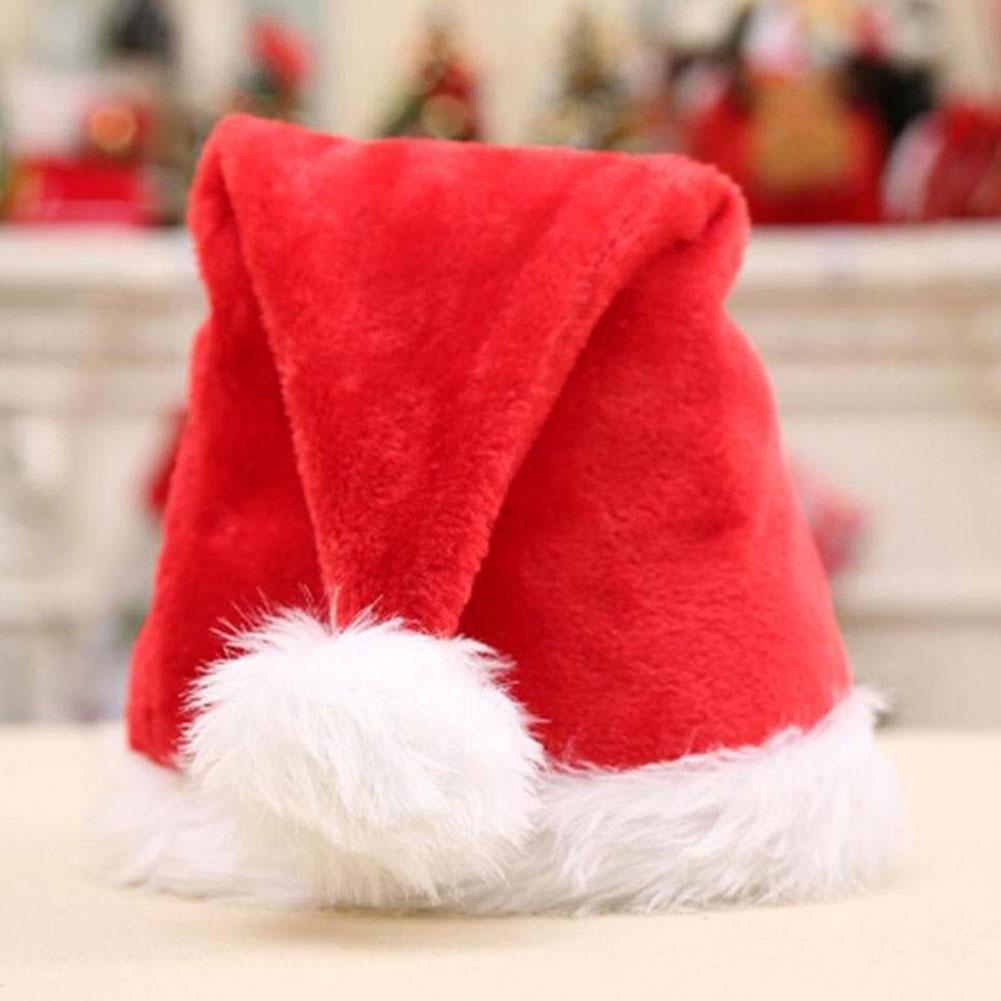 Christmas Santa Hat For Adults And Kids Xmas Red Long Plush Holiday Hats Comfort Velvet Party 2025 New Year Festive Supplies