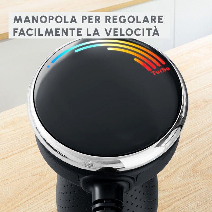 Moulinex DD6718 Frullatore ad Immersione 1000W 20 Velocità Nero e Acciaio Inox