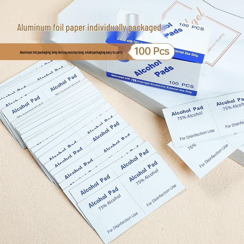 Nail Art 75% Alcohol Pads: Portable Oil-Removing and Disinfecting Wipes for Nail Cleaning