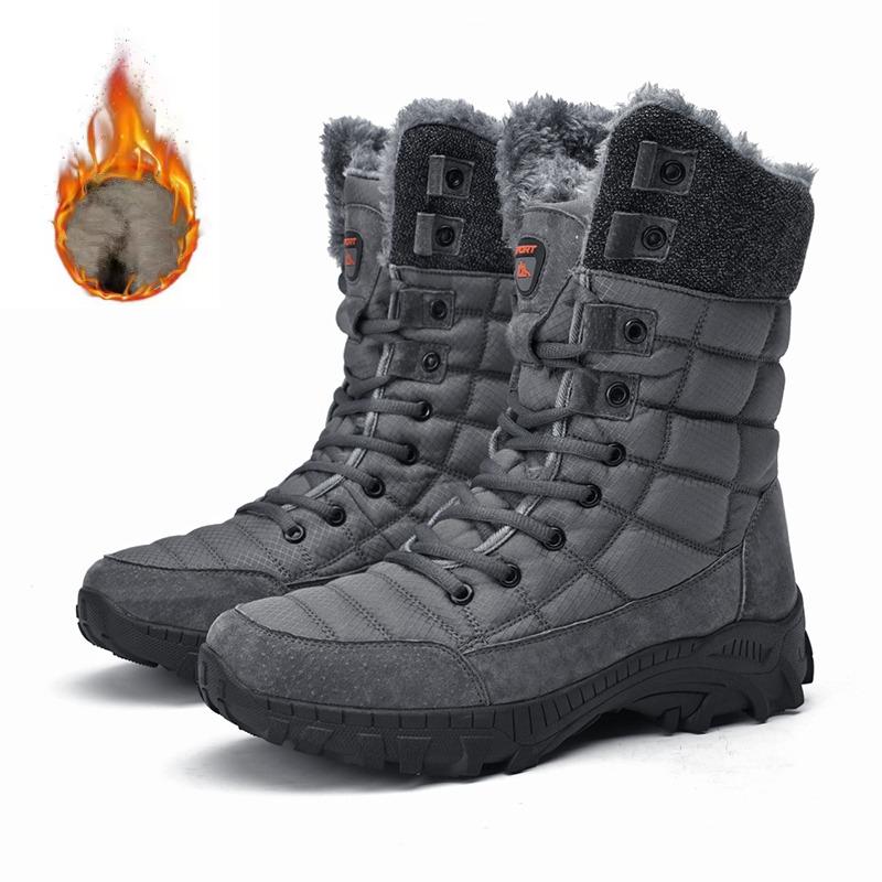 

Высококачественные зимние мужские ботинки, теплые водонепроницаемые снегоходы до середины икры, удобные мужские ботинки для походов, снегоходы с хлопковой подкладкой 43