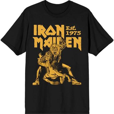 Iron Maiden T-Shirt: Est. 1975 Klaue Gelb Grafik (Schwarz) OFFIZIELL Neu