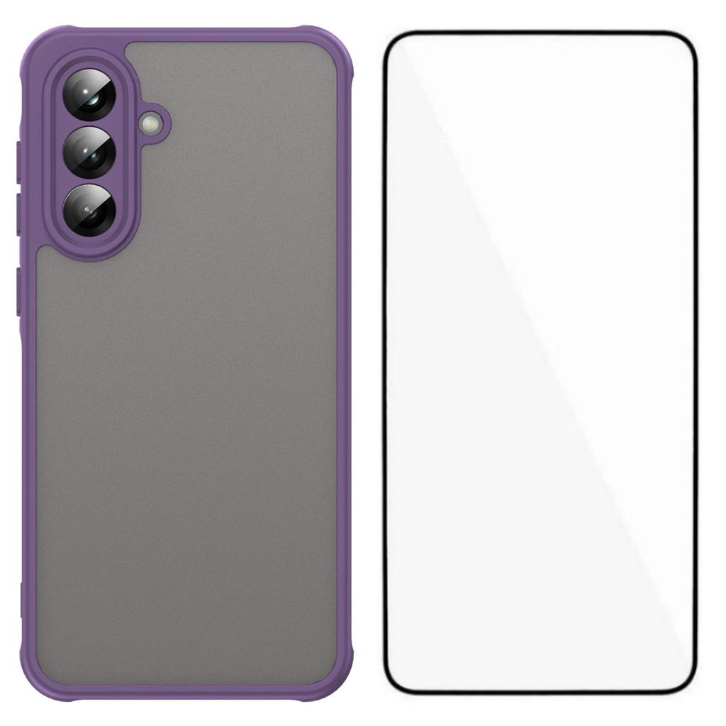 Pro Samsung Galaxy A56 5G Pouzdro s Fólií na Displej WANLONFENG FD Série Povrch na Dotek TPU PC Zadní Kryt Telefonu