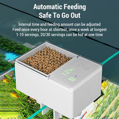 Alimentador Automático de Peixes com Temporizador e Visor Digital 150mL/500mL Dispensador de Comida Portátil para
