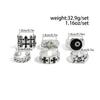 IngeSight.Z 6Pcs/Set Punk Black Pentagram Star Rings Women Men Punk HipHop Silver Color Geometric Thick Finger Ring Y2K Jewelry