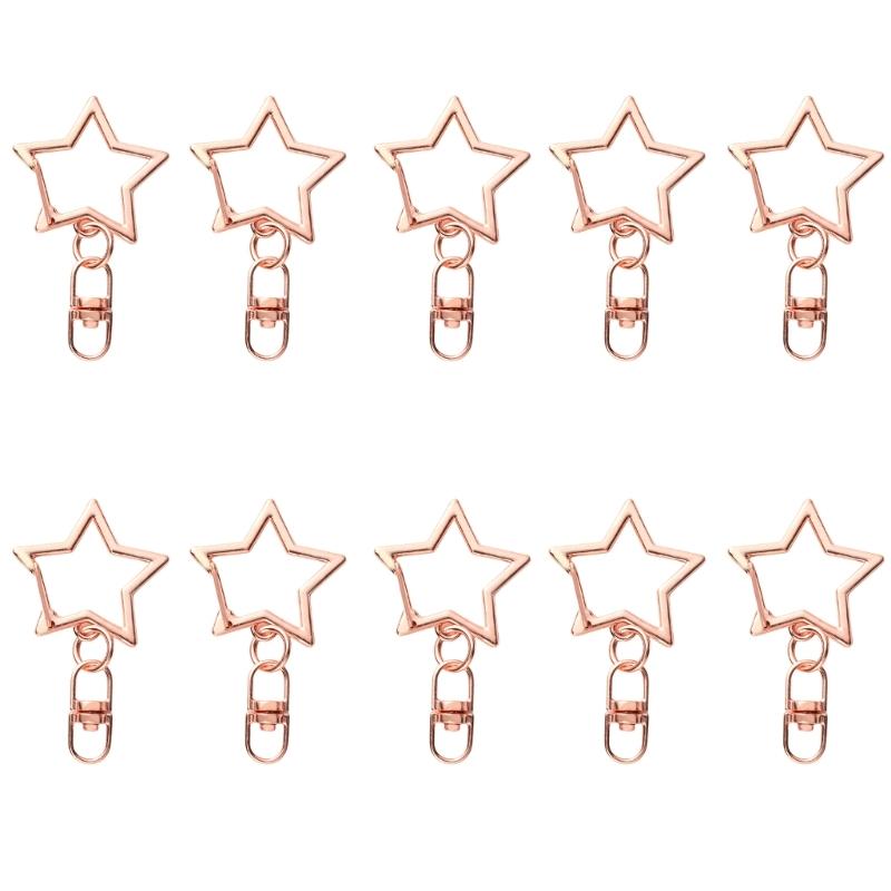 10PCS Star Shape Keychains Unique Figure 8 Designs Alloy Texture Suitable for Fashion Enthusiasts and Gift Lovers