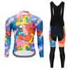 Men Women Cycling Long Sleeve Jersey Set Breathable Quick Dry Performance Wear Road Mountain Bike Riding