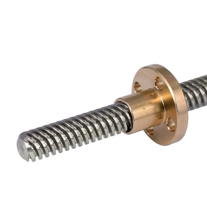 T8 Lead Screw with Brass Nut OD 8mm Lead 2mm Long Service Life 3D Printer Component for CNC Router Equipment
