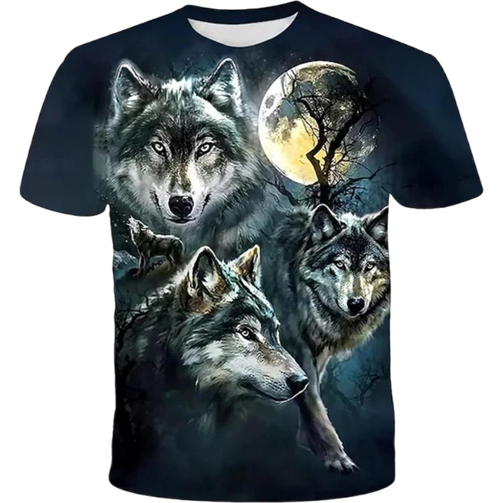 

3D animal plus size round neck daily vacation top men s 3D printed T-shirt printed short sleeved fashionable summer T-shirt 3XL