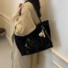 Cupid Love Pattern Women Tote Bag New Black Large Capacity Shoulder Bag PU Leather Handbag Shopping Bag