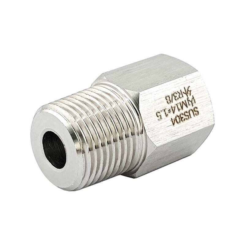 Adattatore Filettato in Acciaio Inossidabile: Femmina M14x1.5 a Maschio R3/8 BSPT