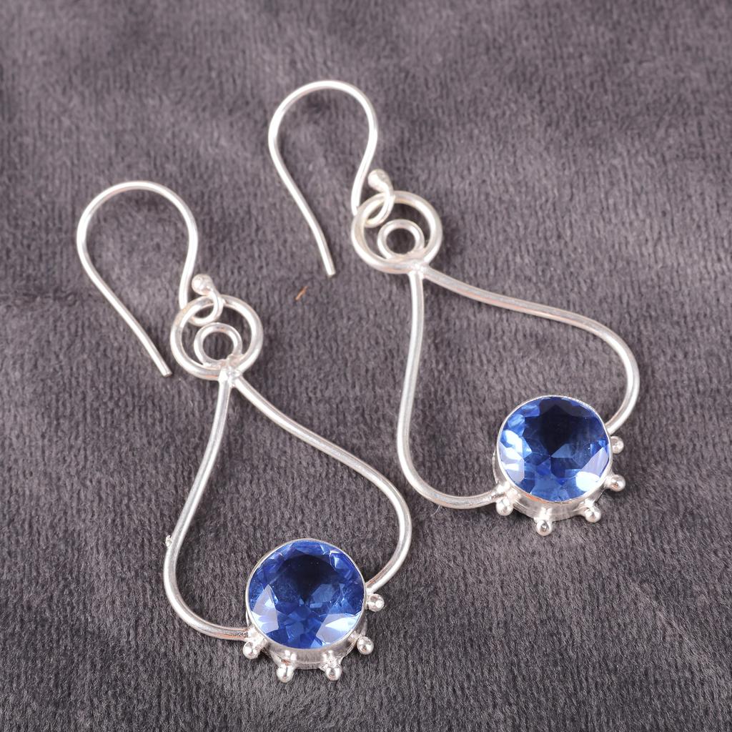 Tanzanite Handmade Gemstone Earrings, 925 Solid Sterling Silver Earrings Antique Jewelry, Earrings For Engagement Gift