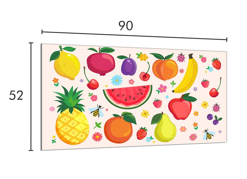Szklana Płyta Ochronna Na Kuchenkę 90x52 Owoce
