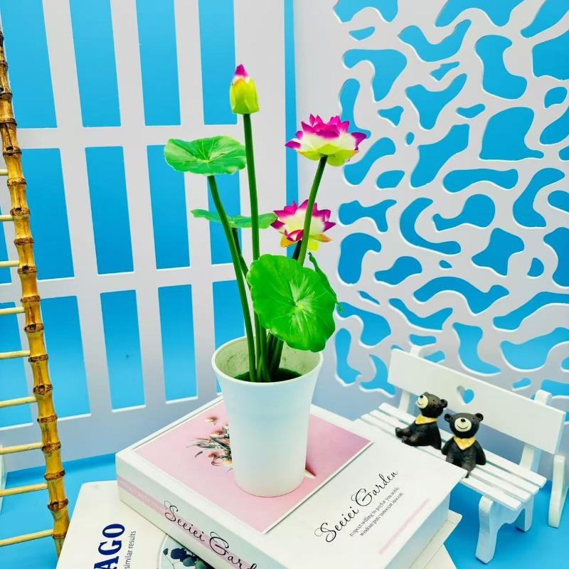 Simulovaný Lotos Mini Lotos Malá Leknín Ozdoby Hotelové Pokovování Dekorace Domácí Dekorace Květiny