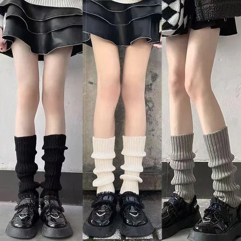 Girl Leg Warmers Women Medium Length Wool Knitted Foot Cover Arm Warmer Autumn Winter Crochet Heap Socks Boot Cuffs Stockings