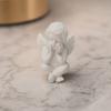 Little Angel Statue, Small Cherub Angle Sculpture, 3D Printed Holding Face Angel Figurine for Shelf, Home, Office Desk, Car Decor, Sympathy Gift for