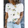 Summer Fashion Casual Butterfly Print Comfortable Soft Breathable Loose Simple Women's T-shirt
