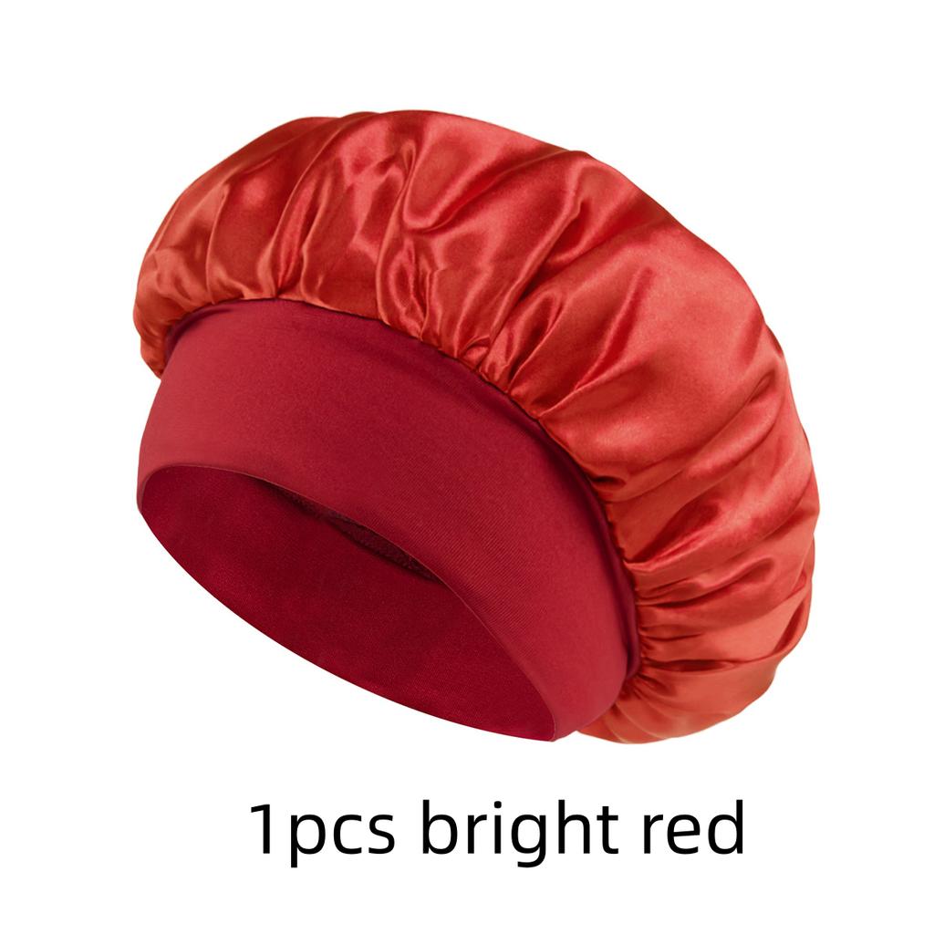 1/3/5/10pcs mix Satin Bonnet Silk Hair Bonnet for Sleeping Sleep Bonnets for Women Large Wide Soft Band Sleep Cap for Curly Hair