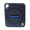 USB3.0 Panel Mount Connector Female To Female Stable Data Transmission D Type USB Socket for 86 Cabinet Panel Black