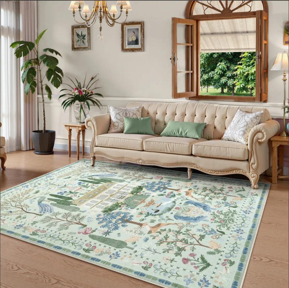 Jungle Animal Green Rugs Tiger Area Carpet for Living Room Non Slip Machine Washable Floor Mat Home Decor Bedroom Rug