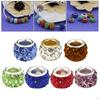 Alloy European Rhinestone Beads 8x10mm Large Hole Loose Spacer DIY Jewelry Making