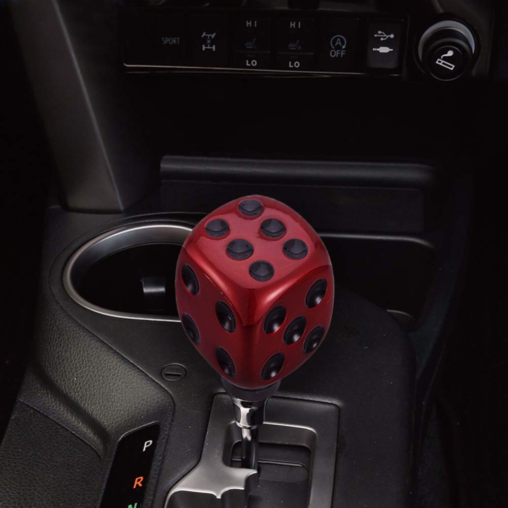 BAOQI Universal Car Shift Knob Cover Shift Knob MT AT Dice Pattern (Red Black Dots)
