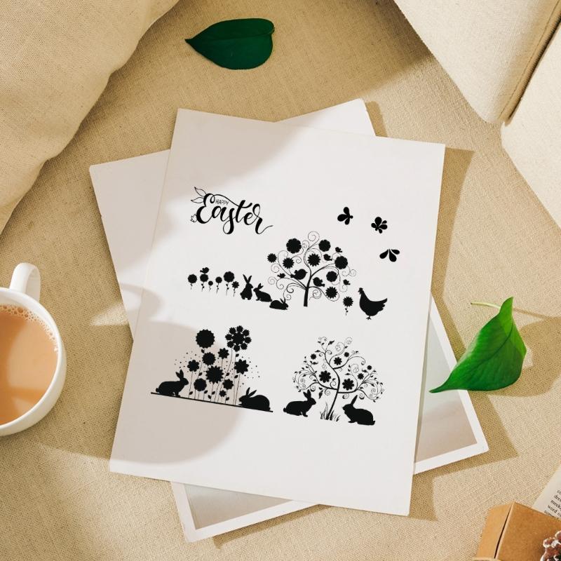Easter Theme Clear Silicone Stamp for DIY Invitation Card Scrapbooking Paper Craft Rubber Stamp Handmade Journaling Gift