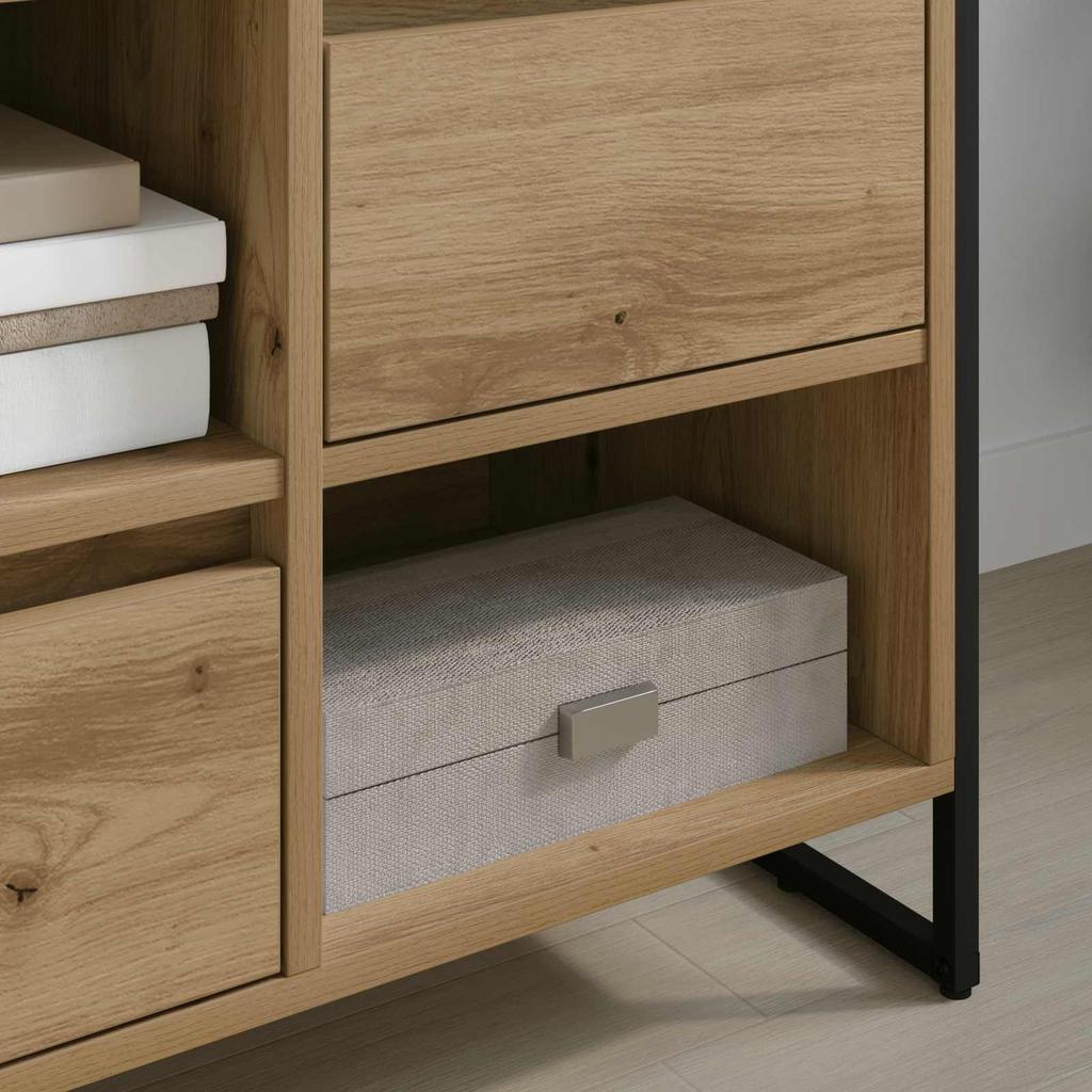 TV Cabinet Rustic Oak Style 100 x 36 x 49.5 cm Engineered Wood
