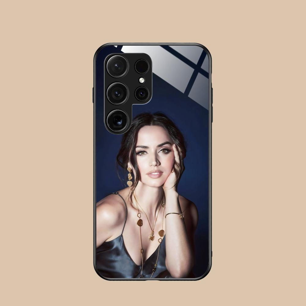 Ana de Armas Glass Mobile Phone Case for Samsung Galaxy A56 55 54 53 52 51 36 35 34 23 16 15 5G Colorful Cover
