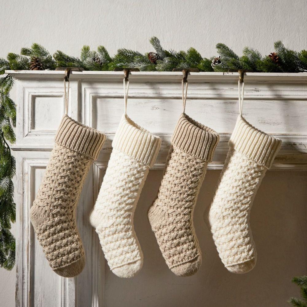 Fashion Knitting Christmas Stockings Home Decor Children's Gift Bag Xmas Gift Bag 18"/46CM Gift Holders Stocks Storage Bags