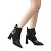 Shoes Female 2024 Fashion Hot  Ankle Women's Boots Modern Boots Women Sewing Buckle Pointed Toe High Heels Side Zip Ladies Shoes