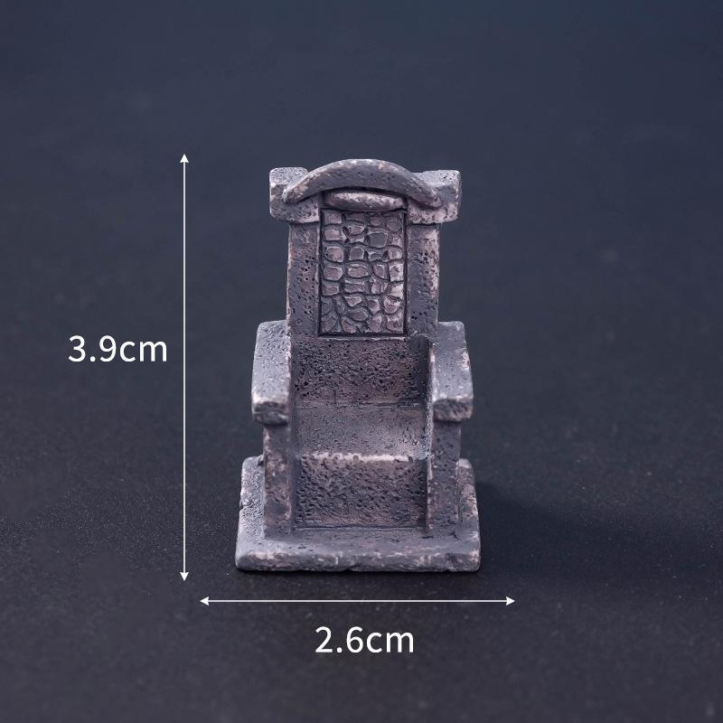 Halloween Mini Resin Figurine Scary Skull Coffin Chair House Decor for Haunted House Indoor Outdoor Party Prop
