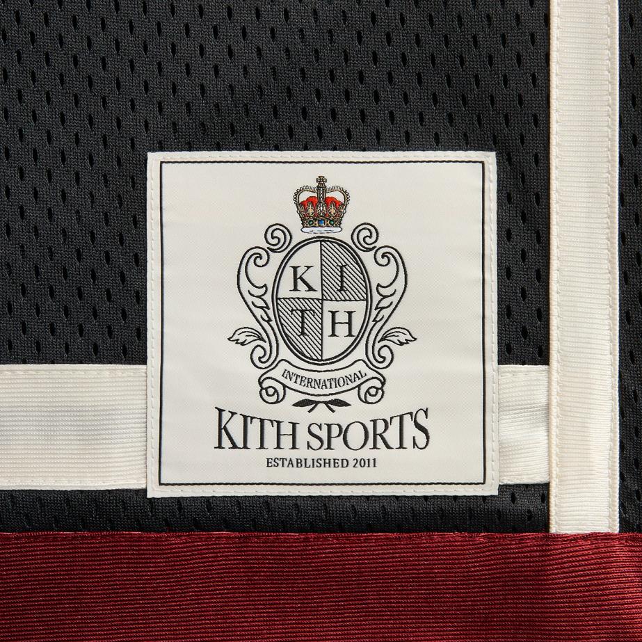 Kith 2025 Spring Collection Mesh Leon Casual Comfortable Versatile V-Neck Short Sleeve Jersey Men jersey Black KHM032703-001