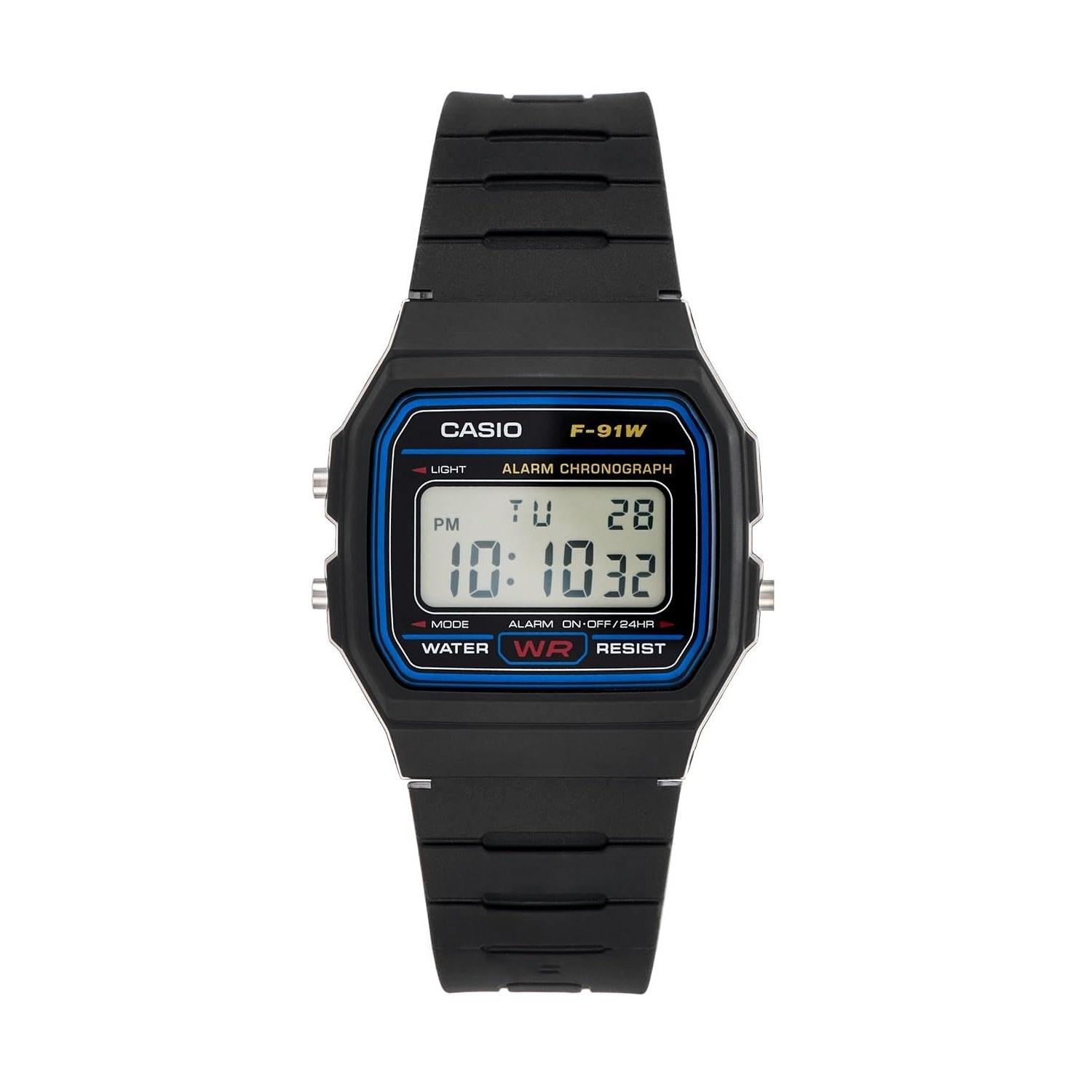 Casio F91W-1 Vīriešu Klasisks Hronogrāfs Modinātājs
