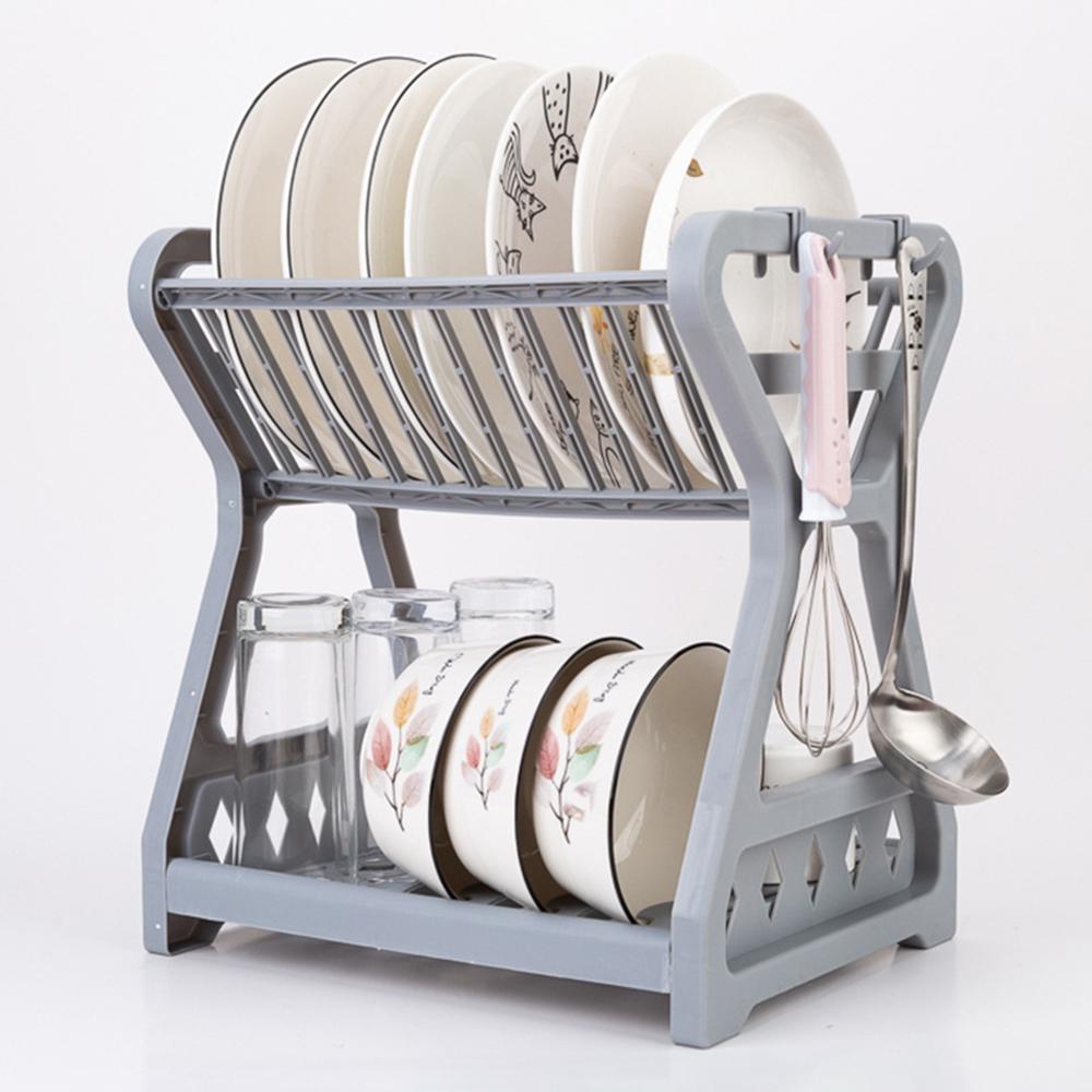 Storage Rack, Drain Rack, Bowl Rack, Kitchen Storage Rack, Double-Layer Dish Rack Storage Dish Drainer Dish Dryer Organizer Shel