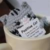 Handmade Knitted Crochet Cat Doll Carton Yarn Positive Energy Cat Doll  Home Decoration