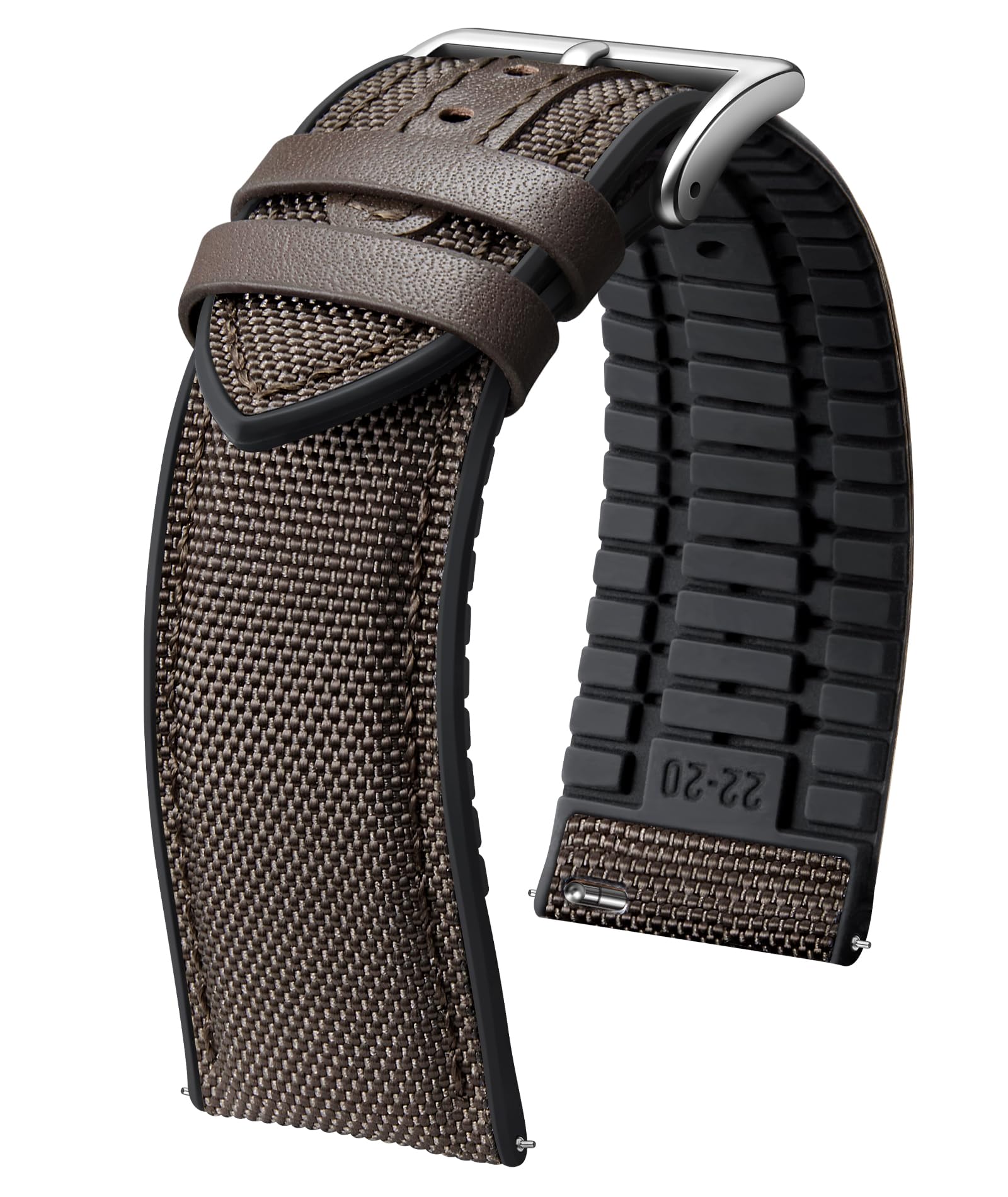 

BINLUN Нейлоновый силиконовый ремешок для часов с быстросъемным механизмом, гибридный ремешок для часов из канвы и резины для мужчин и ремешок с 9 пряжками, 18 мм, 19 мм, 20 мм, 21 мм, 22 мм,