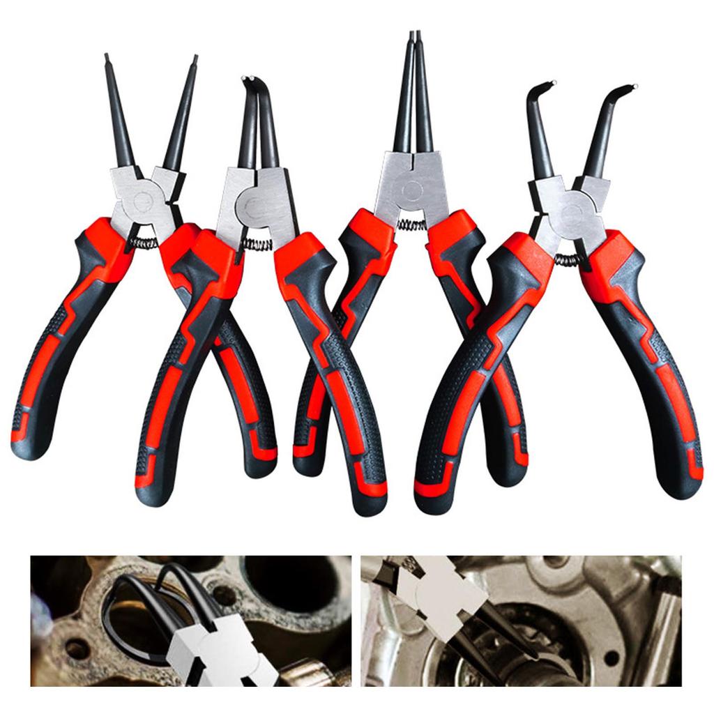 Cleste cu inel elastic de 7 inch Cleste Circlip Pentru Sarcini Precise Cu Durabilitate Oțel Aliaj Și Cap Ergonomic Îndoit