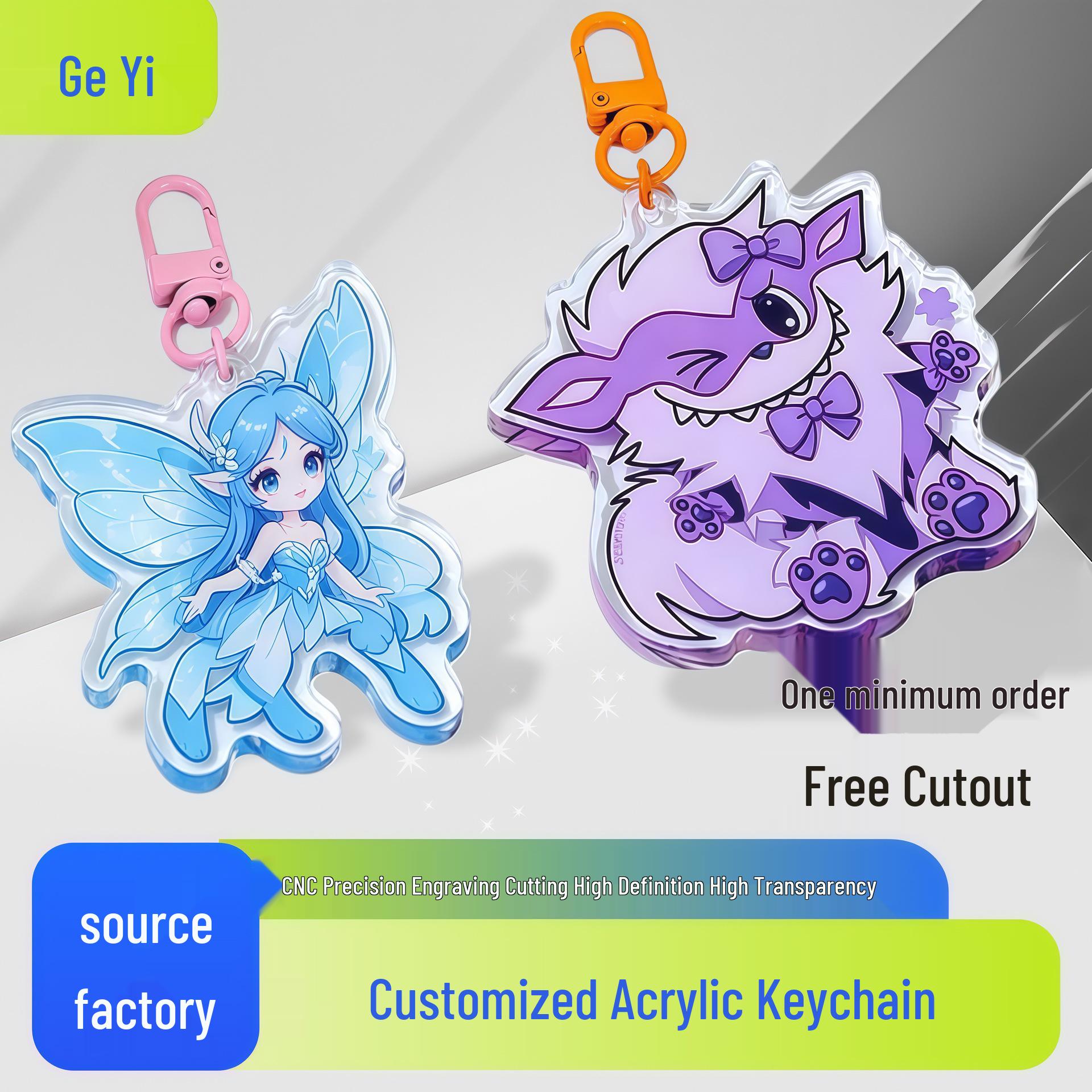 Custom Double-Sided Acrylic Keychain: Personalized Photo or Anime Standee Custom Image