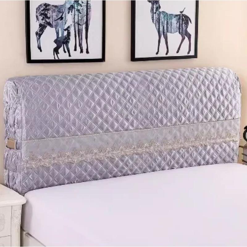 Soft Foreskin Bedside Protective Cover Full Coverage Bedside Dust Cover Cotton Padded Thickened Solid Wood Headboard Cover
