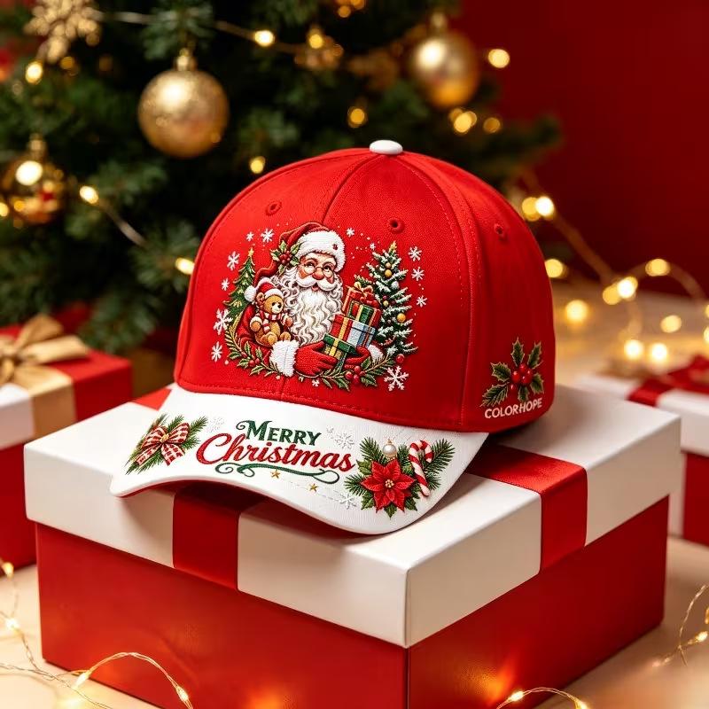 Exclusive for Red Christmas Hats, Santa Hats, Adults, Children, Digital Printing Casual Design
