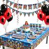 New One Piece Disposable Tableware Set Tablecloth Napkins Banner Cake Insert Backdrop Pirate Luffy Birthday Party Decorations