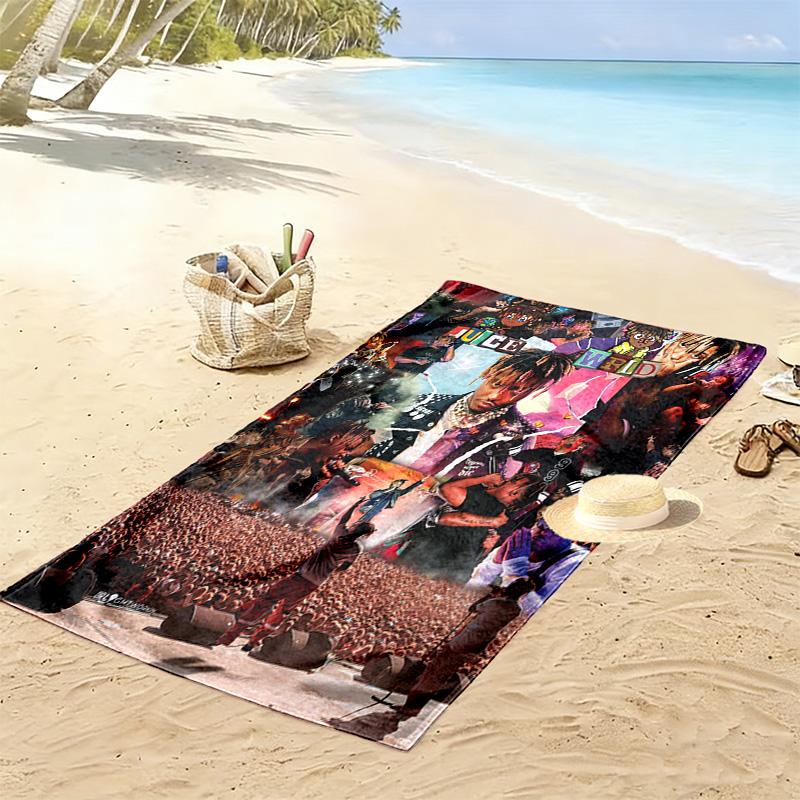 Juice Wrld: Legacy Emotion Music beach towel Outdoor camping soft seaside quick-drying swim towel Outdoor pool towel Comfort beach towel