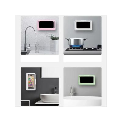 Pink Waterproof Household Wall Mounted Phone Holder Box Suitable for Touch Screen Phone Holder Shower Seal