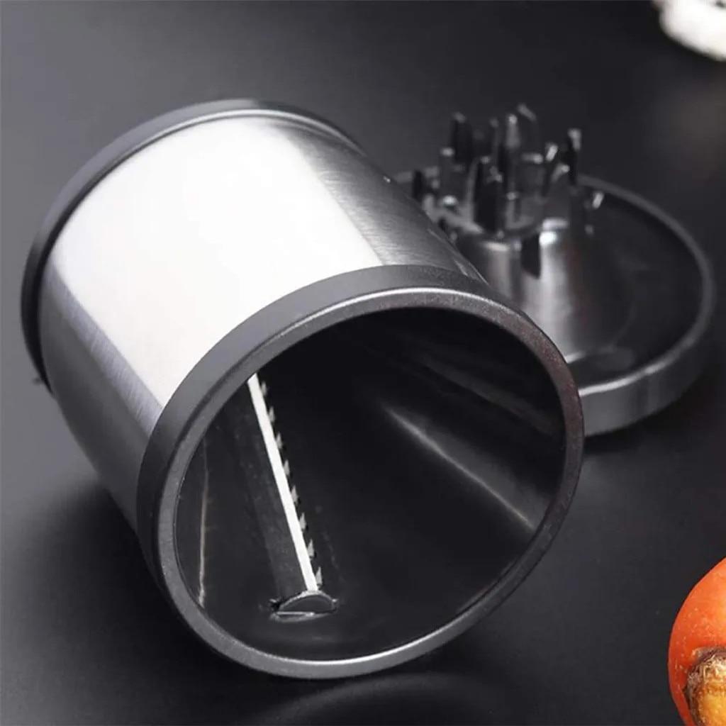 Feliator Spiral Manual Vegetable Chopper Stainless Steel Blade Plastic Body Silver Black 8.4x7.8x7.8cm Multi-Function Food Chopper