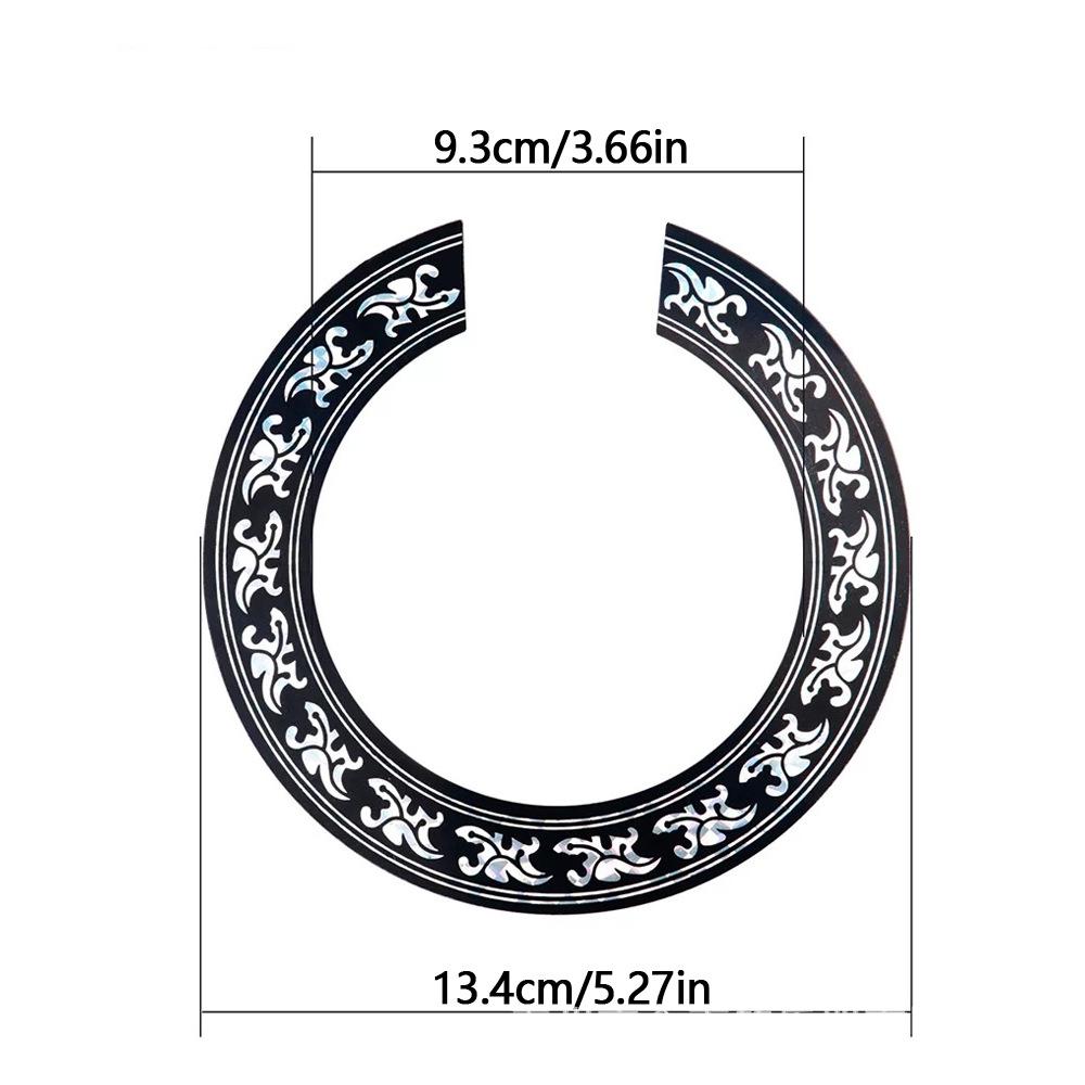 39-Zoll Klassische Gitarre Selbstklebender Schallloch-Aufkleber mit Coolem Muster - Schwarz