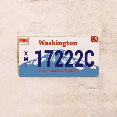Washington USA Car License Plate 15x30cm, Metal Souvenir Auto Decor